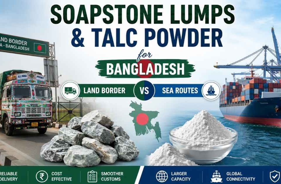 Soapstone Lumps & Talc Powder for Bangladesh: Land Border vs Sea Routes